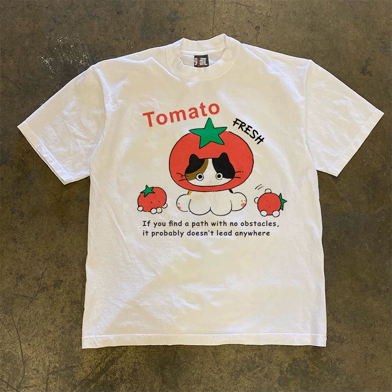 Tomato Cat Graphic with Quote