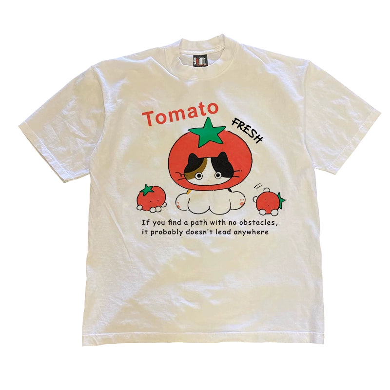 Tomato Cat Graphic with Quote