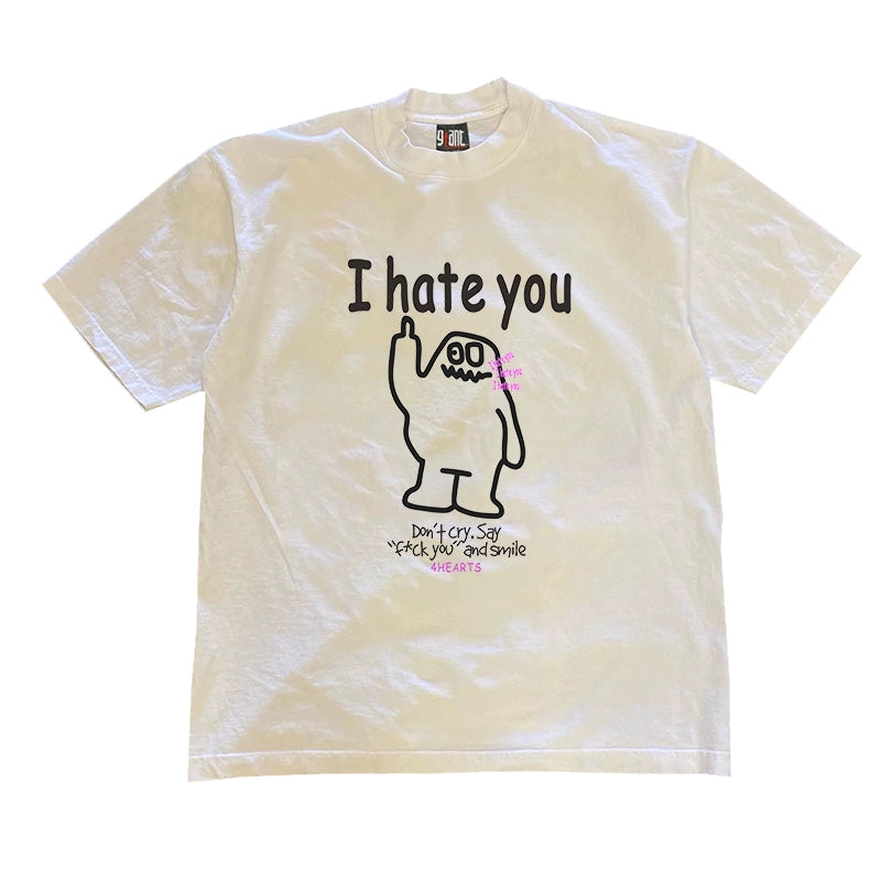 Middle Finger Graphic T-shirt with Quote