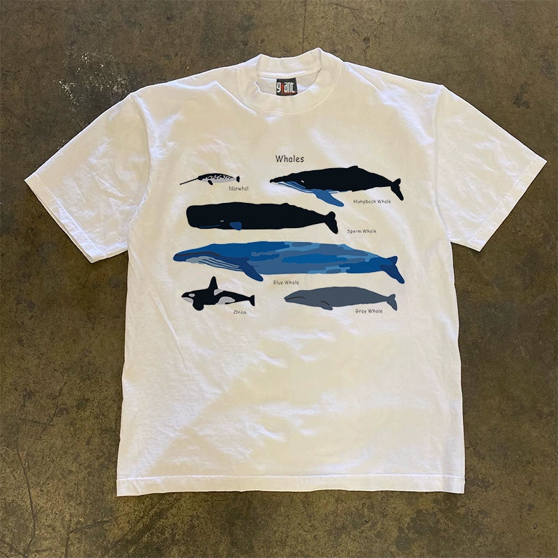 Marine Animals Print Graphic T-shirt
