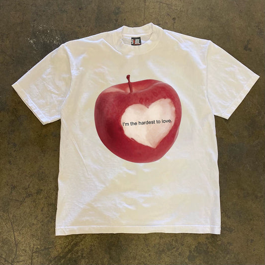 Bitten Apple Grpahic T-shirt with Phrase