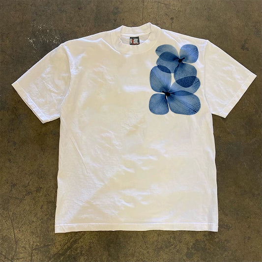 Blue Flowers Graphic T-shirt