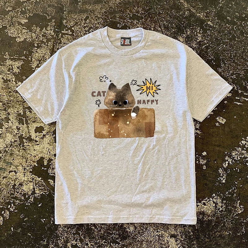 Cat Happy Graphic T-Shirt