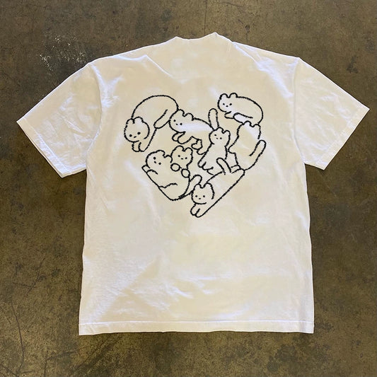 Cats Shaping a Heart Graphic T-shirt