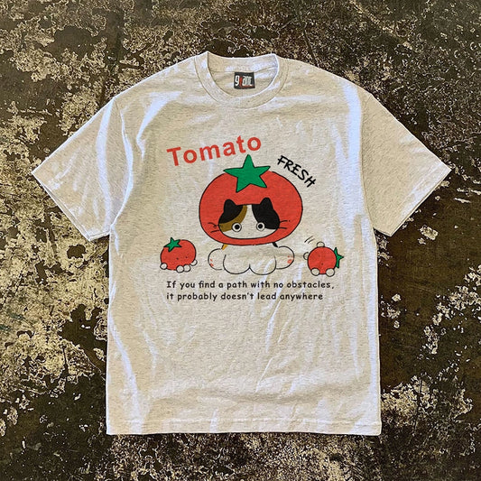 Tomato Cat Graphic with Quote
