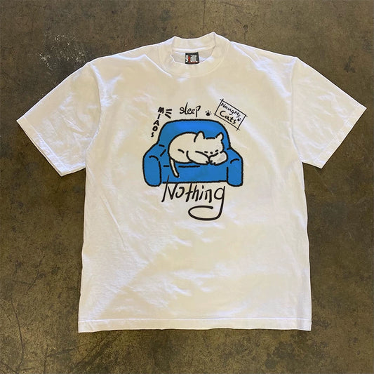 Sleepy Cat Graphic T-Shirt